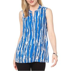 Alfani Printed Zip Up High Low Top Sz 1X (Sku 54)